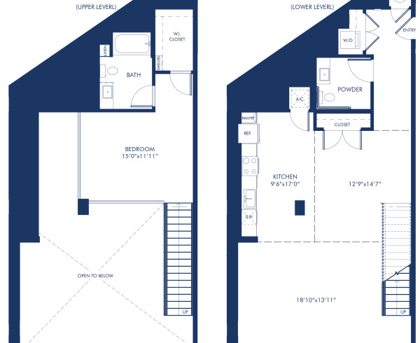 Blueprint of Live Work 13 Floor Plan, 1 Bedroom and 1.5 Bathrooms at Camden Glendale Apartments in Glendale, CA