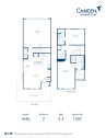 Blueprint of Holly Floor Plan, 2 Bedroom and 2.5 Bathroom Home at Camden Woodmill Creek in The Woodlands, TX