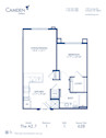 Blueprint of A2.7 Floor Plan, 1 Bedroom and 1 Bathroom at Camden Gallery Apartments in Charlotte, NC