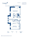 Blueprint of 1.1H Floor Plan, 1 Bedroom and 1 Bathroom at Camden Roosevelt Apartments in Washington, DC