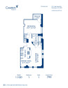 Blueprint of 1.1GD Floor Plan, 1 Bedroom and 1 Bathroom at Camden Roosevelt Apartments in Washington, DC