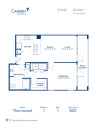 Blueprint of Thornwood Floor Plan, 1 Bedroom and 1 Bathroom at Camden Design District Apartments in Dallas, TX