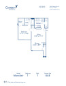 Blueprint of Monclair Floor Plan, 1 Bedroom and 1 Bathroom at Camden World Gateway Apartments in Orlando, FL