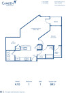 Blueprint of A10 Floor Plan, 1 Bedroom and 1 Bathroom at Camden Fairfax Corner Apartments in Fairfax, VA