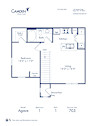 Agave one bedroom one bathroom floor plan diagram at Camden Brushy Creek apartments in Austin, Texas