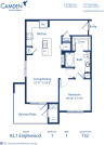 Blueprint of Englewood Floor Plan, 1 Bedroom and 1 Bathroom at Camden Lincoln Station Apartments in Lone Tree, CO