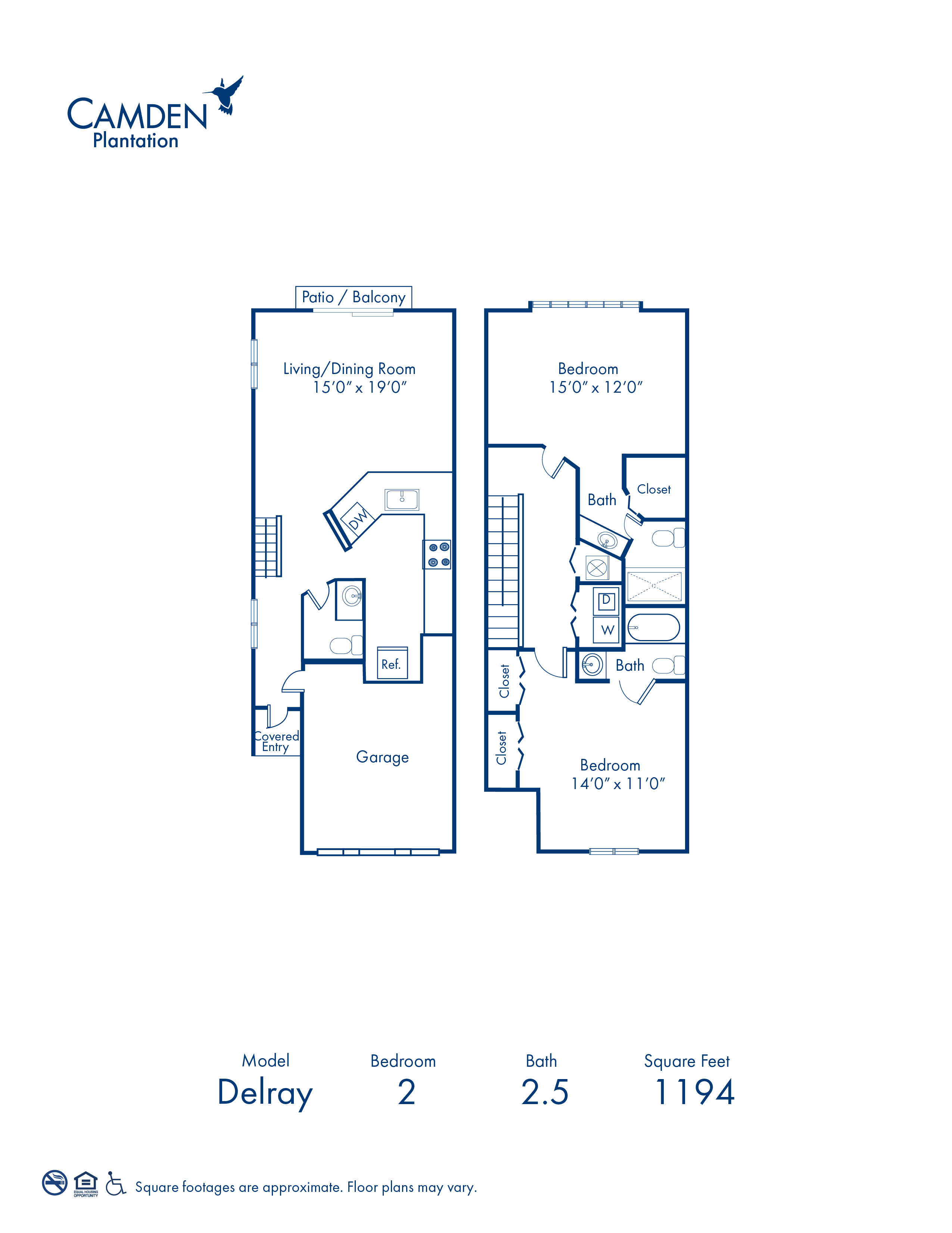 Delray - Townhome floor plan