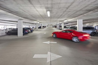 Gated parking garage at Camden Design District