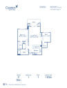 Blueprint of C Floor Plan, 1 Bedroom and 1 Bathroom at Camden Highlands Ridge Apartments in Highlands Ranch, CO