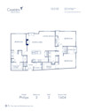 Blueprint of Philips Floor Plan, 3 Bedrooms and 2.5 Bathrooms at Camden Midtown Atlanta Apartments in Atlanta, GA