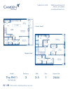 Camden Buckhead three bedroom three and a half two-story penthouse apartment in Atlanta, GA floor plan PH11