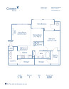 Blueprint of 1.1E Floor Plan, 1 Bedroom and 1 Bathroom at Camden Silo Creek Apartments in Ashburn, VA