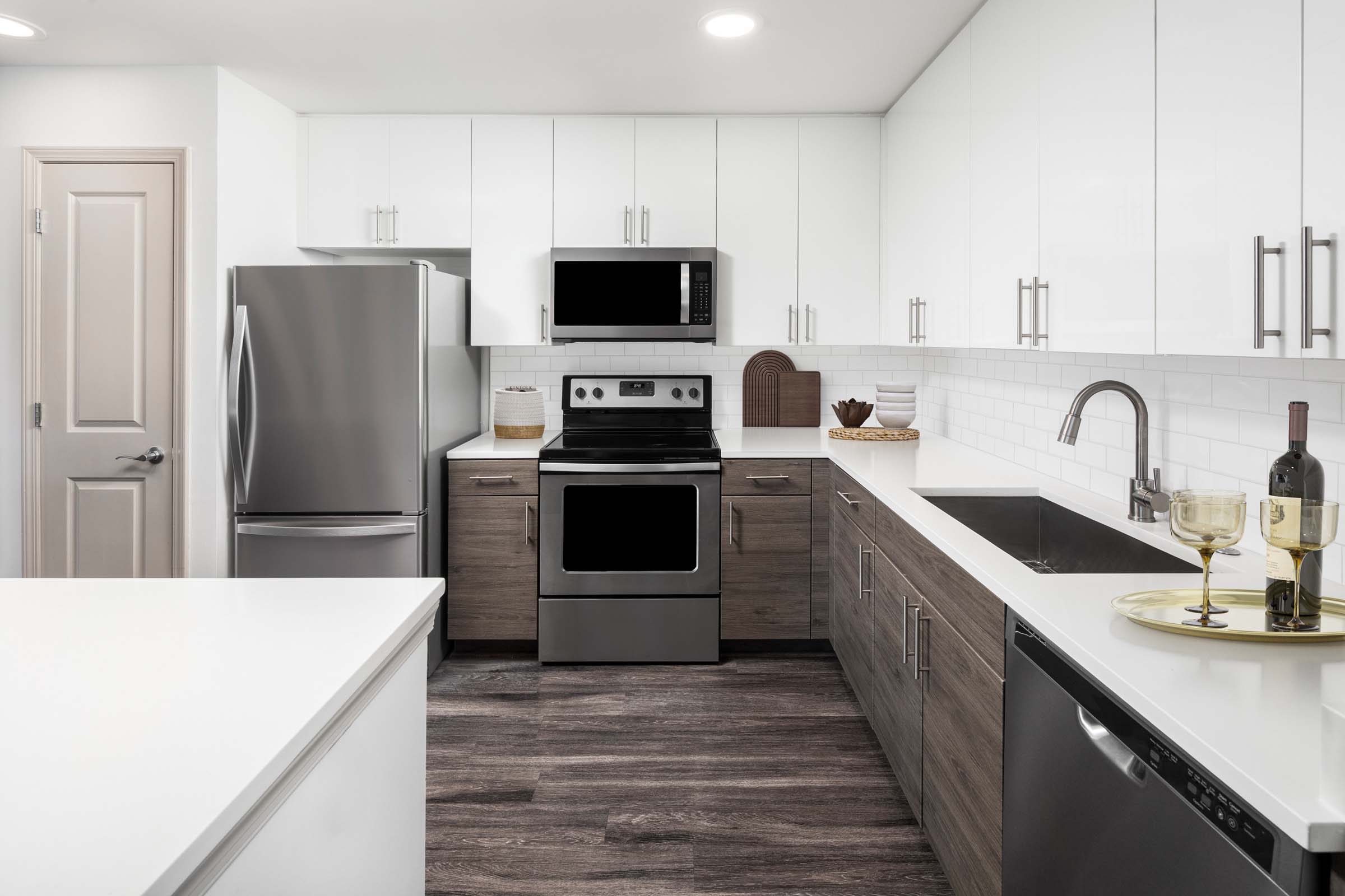 Penthouse kitchen with stainless steel appliances at Camden Potomac Yard apartments in Arlington, VA
