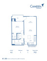 Blueprint of The Soho Floor Plan, 1 Bedroom and 1 Bathroom at Camden Grandview Apartments in Charlotte, NC