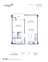 Blueprint of The Soho Floor Plan, 1 Bedroom and 1 Bathroom at Camden Grandview Apartments in Charlotte, NC