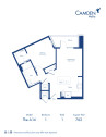 The A14 floor plan, 1 bed, 1 bath at Camden NoDa Apartments in Charlotte, NC