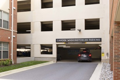 Garage parking at Camden Washingtonian in Gaithersburg, MD  