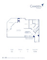 Blueprint of The Uptown Floor Plan, Studio with 1 Bathroom at Camden Grandview Apartments in Charlotte, NC