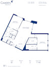 Blueprint of B1 Floor Plan, 2 Bedrooms and 2 Bathrooms at Camden Shady Grove Apartments in Rockville, MD