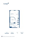 Camden Central apartments in St. Petersburg, Florida studio floor plan blueprint, Botticelli