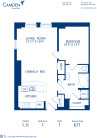 Blueprint of 1.1I Floor Plan, 1 Bedroom and 1 Bathroom at Camden Grand Parc Apartments in Washington, DC