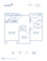 Blueprint of B1 Floor Plan, 2 Bedrooms and 1 Bathroom at Camden Tuscany Apartments in San Diego, CA