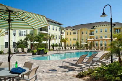 Pool with expansive deck