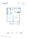 Blueprint of B2 Floor Plan, 1 Bedroom and 1 Bathroom at Camden Greenway Apartments in Houston, TX