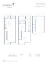 Camden Greenville apartments in Dallas, TX, one bedroom one and a half bathrooms floor plan, THA2 Villas