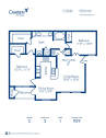 Blueprint of C Floor Plan, 2 Bedrooms and 1 Bathroom at Camden Stonebridge Apartments in Houston, TX
