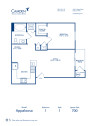 Blueprint of Appaloosa Floor Plan, 1 Bedroom and 1 Bathroom at Camden Downs at Cinco Ranch Apartments in Katy, TX
