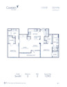 Blueprint of Smith Floor Plan, 2 Bedrooms and 2 Bathrooms at Camden Travis Street Apartments in Houston, TX