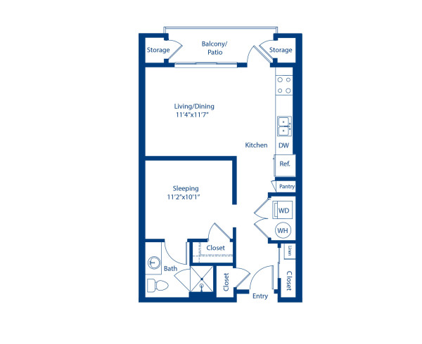 Camden North End apartments in Phoenix, Arizona studio floor plan S3.2