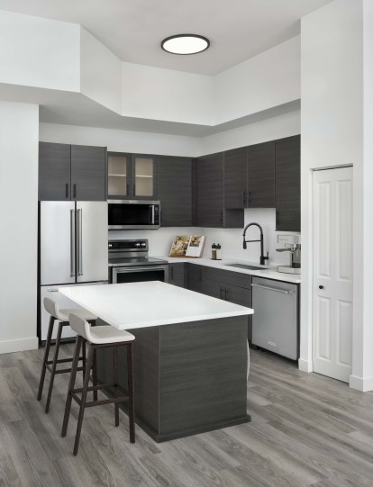 Kitchen in penthouse apartment homes at Camden Las Olas in Fort Lauderdale, FL