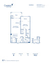 Blueprint of B Floor Plan, 1 Bedroom and 1 Bathroom at Camden Highlands Ridge Apartments in Highlands Ranch, CO