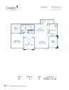 Blueprint of F Floor Plan, 1 Bedroom and 1 Bathroom at Camden Crown Valley Apartments in Mission Viejo, CA