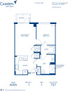 Blueprint of A09A Floor Plan, 1 Bedroom and 1 Bathroom at Camden South Capitol Apartments in Washington, DC