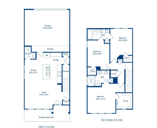 Camden Long Meadow Farms homes for rent in Richmond, TX three bedroom floor plan Oleander