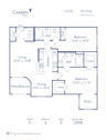 Blueprint of F Floor Plan, 2 Bedrooms and 2 Bathrooms at Camden Midtown Houston Apartments in Houston, TX