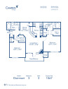 Blueprint of Clairmont Floor Plan, 2 Bedrooms and 2 Bathrooms at Camden St. Clair Apartments in Atlanta, GA