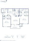 Blueprint of Clairmont Floor Plan, 2 Bedrooms and 2 Bathrooms at Camden St. Clair Apartments in Atlanta, GA