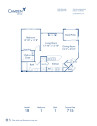 Blueprint of 1B Floorplan, One Bedroom One Bathroom at Camden Lakeway Apartments in Denver, CO