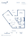 Blueprint of Castlewood Floor Plan, 1 Bedroom and 1 Bathroom at Camden Paces Apartments in Atlanta, GA