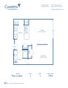 Blueprint of Collier Floor Plan, Studio with 1 Bathroom at Camden Buckhead Square Apartments in Atlanta, GA