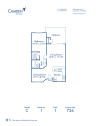 Blueprint of C Floor Plan, 1 Bedroom and 1 Bathroom at Camden Martinique Apartments in Costa Mesa, CA