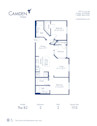 Blueprint of The B2 Floor Plan, 2 Bedrooms and 2 Bathrooms at Camden Tempe Apartments in Tempe, AZ