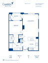 Blueprint of A5 Floor Plan, 1 Bedroom and 1 Bathroom at Camden Belleview Station Apartments in Denver, CO