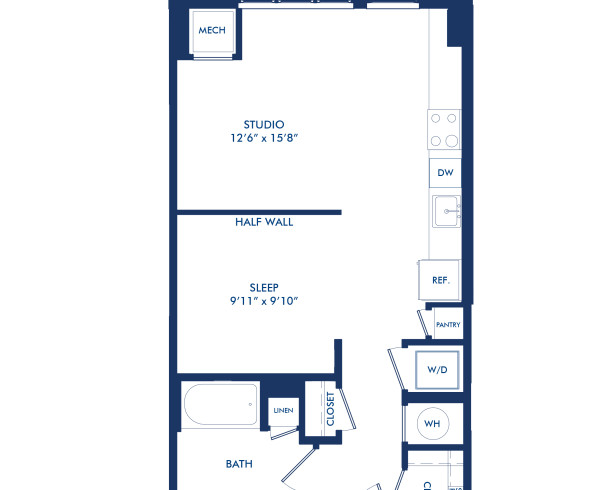 Blueprint of S14.2 Floor Plan, Studio with 1 Bathroom at Camden NoMa II Apartments in Washington, DC
