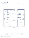 Blueprint of B3.1 Floor Plan, 2 Bedrooms and 2 Bathrooms at Camden Victory Park Apartments in Dallas, TX