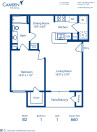 Blueprint of B2 Floor Plan, 1 Bedroom and 1 Bathroom at Camden Holly Springs Apartments in Houston, TX